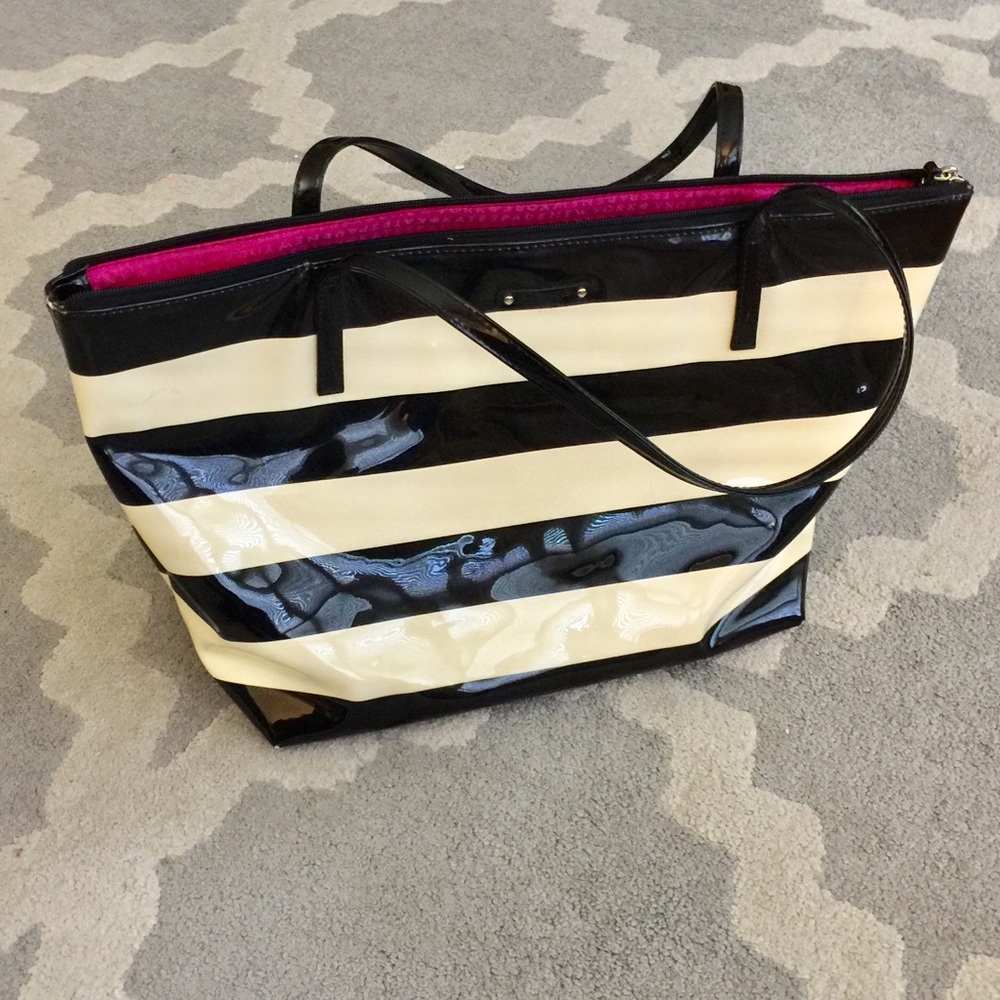 Kate Spade Penn Valley Patent Leather Striped Tote